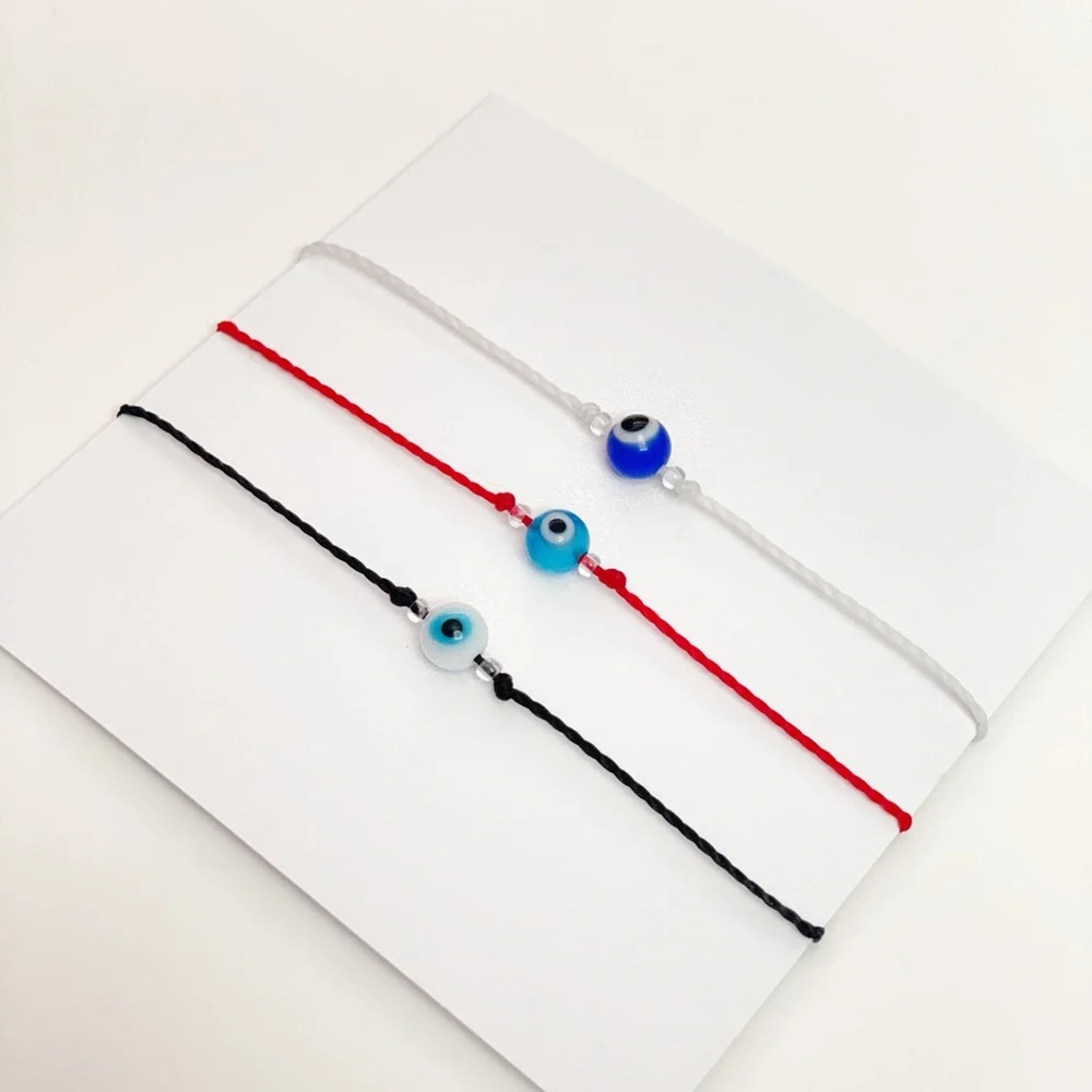 Adjustable Evil Eye String Bracelet